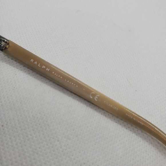 Ralph Lauren Polarized Silver & Tan Aviator Sunglasses - Picture 15 of 16